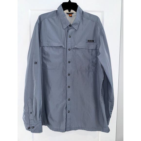 Eddie Bauer Men's XLT Blue Vented Long Sleeve Fishing Shirt - Picture 1 of 10
